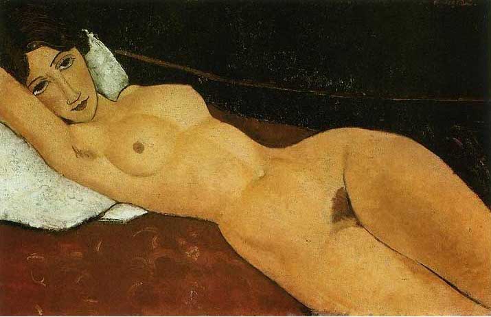 手描き 油絵 複製画 模写 アメデオ・モディリアーニ「白いクッションにもたれる女」 F20(72.7×60.6cm)サイズ 額付き 送料無料