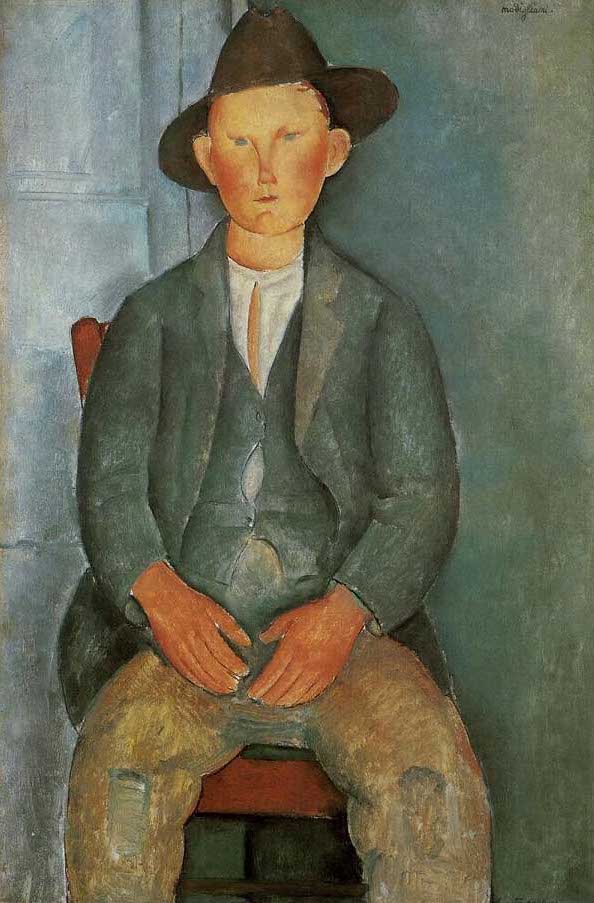 手描き 油絵 模写 複製画 アメデオ・モディリアーニ「小さな農夫」 F15(65.2×53.0cm)サイズ プレゼント ギフト 贈り物 名画 オーダーメイド 額...