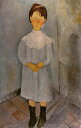手描き 油絵 複製画 模写 アメデオ・モディリアーニ「青い服の少女」 F20(72.7×60.6cm)サイズ 額付き 送料無料