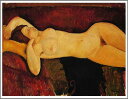 手描き 油絵 複製画 模写 アメデオ・モディリアーニ「横たわる大きな裸婦」 F20(72.7×60.6cm)サイズ 額付き 送料無料