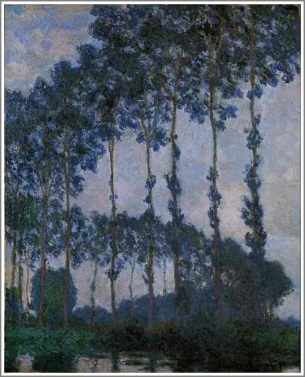 手描き 油絵 模写 複製画 クロード・モネ「ジヴェルニーのポプラ並木〜曇り〜」 F15(65.2×53.0cm)サイズ プレゼント ギフト 贈り物 名画 オーダ...