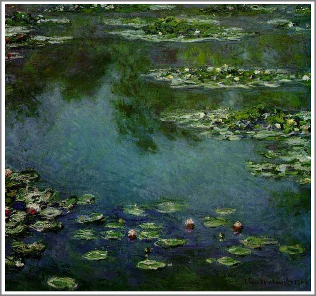 手描き 油絵 模写 複製画 クロード・モネ「睡蓮」 F15(65.2×53.0cm)サイズ プレゼント ギフト 贈り物 名画 オーダーメイド 額付き