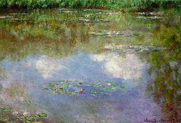 手描き 油絵 模写 複製画 クロード・モネ「睡蓮 曇り日」 F15(65.2×53.0cm)サイズ プレゼント ギフト 贈り物 名画 オーダーメイド 額付き