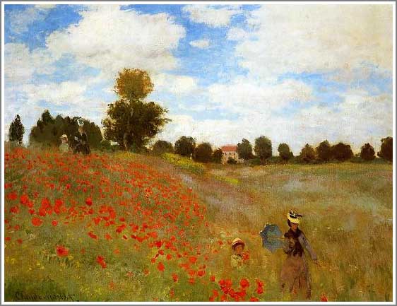 手描き 油絵 模写 複製画 クロード・モネ「アルジャントゥイユのひなげし」 F15(65.2×53.0cm)サイズ プレゼント ギフト 贈り物 名画 オーダーメ...