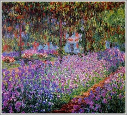 手描き 油絵 模写 複製画 クロード・モネ「ジヴェルニーのモネの庭」 F15(65.2×53.0cm)サイズ プレゼント ギフト 贈り物 名画 オーダーメイド ...