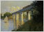 手描き 油絵 複製画 クロード・モネ「アルジャントゥイユの鉄道橋（鉄橋）」 F8(45.5×38.0cm) サイズ 額付き 送料無料