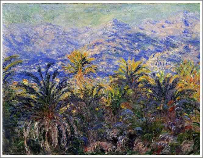 手描き 油絵 模写 複製画 クロード・モネ「ボルディゲラのやしの木」 F15(65.2×53.0cm)サイズ プレゼント ギフト 贈り物 名画 オーダーメイド ...