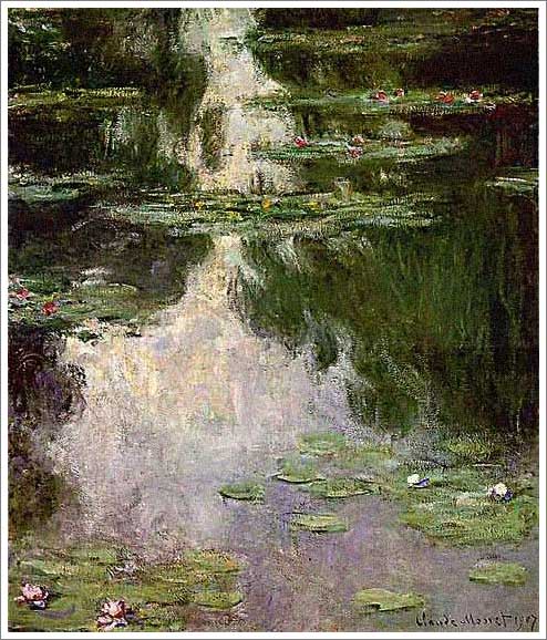 手描き 油絵 模写 複製画 クロード・モネ「睡蓮5」 F15(65.2×53.0cm)サイズ プレゼント ギフト 贈り物 名画 オーダーメイド 額付き