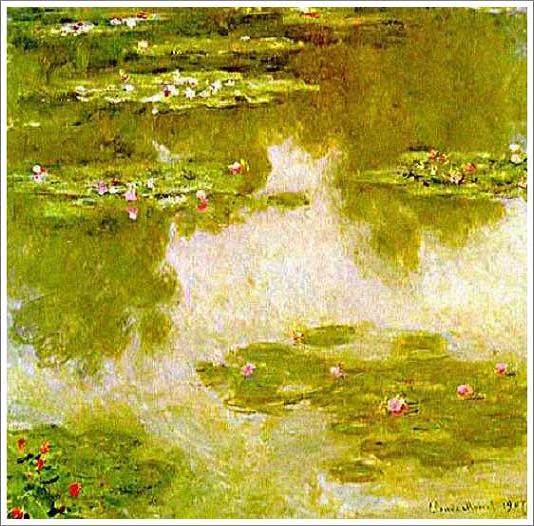 手描き 油絵 模写 複製画 クロード・モネ「睡蓮8」 F15(65.2×53.0cm)サイズ プレゼント ギフト 贈り物 名画 オーダーメイド 額付き