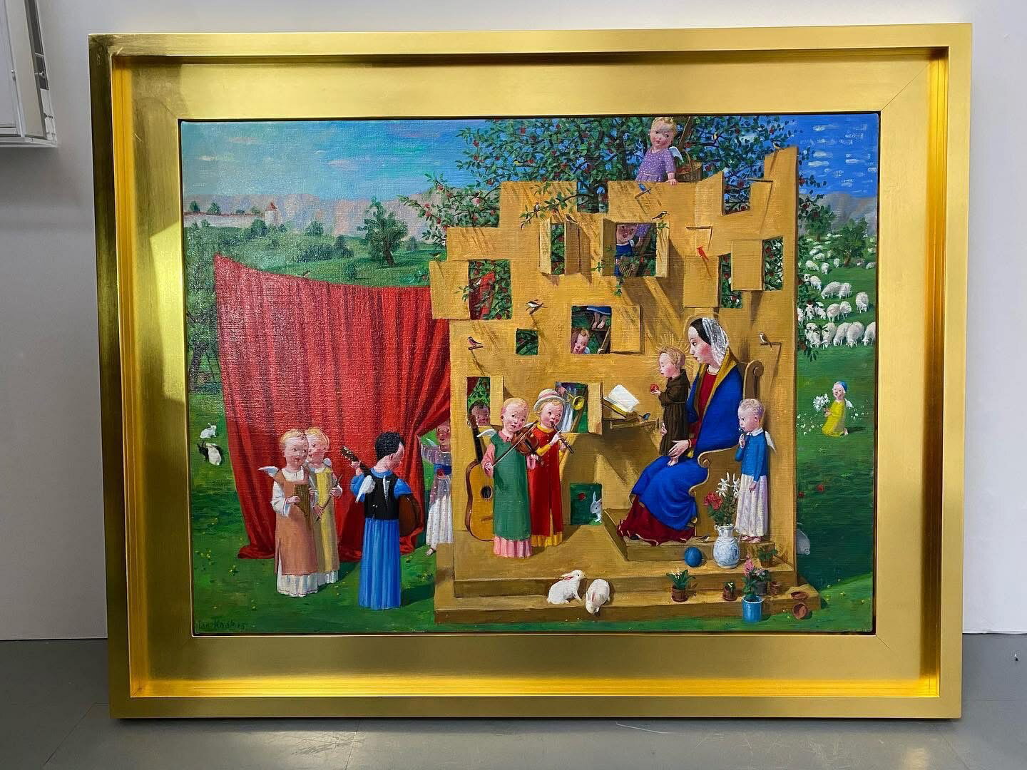 手描き 油絵 複製画 額付き 送料無料