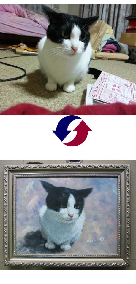 【送料無料】【ペットの肖像画】※写真をメールでお送り下さい! プレゼント 贈り物 絵画(油絵複製画)オーダーメイド制作◆無料で選べる額縁付き!◆