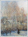 手描き 油絵 複製画 模写 カミーユ・ピサロ「エラニーの冬〜朝日の効果〜」 F20(72.7×60.6cm)サイズ 額付き 送料無料