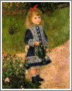 手描き 油絵 模写 複製画 ルノアール（ルノワール）「じょうろを持つ少女（ギスカンヌ嬢）」 F15(65.2×53.0cm)サイズ プレゼント ギフト 贈り物 名画 オーダーメイド 額付き