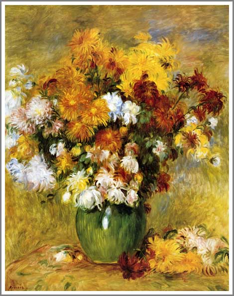 手描き 油絵 複製画 模写 ルノアール(ルノワール)「菊」 F20(72.7×60.6cm)●プレゼント・ギフト・風水にも人気な名画の絵画(油絵複製画)オーダー...