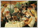 手描き 油絵 複製画 模写 ルノアール（ルノワール）「舟遊びをする人々の昼食」 F20(72.7×60.6cm)サイズ 額付き 送料無料