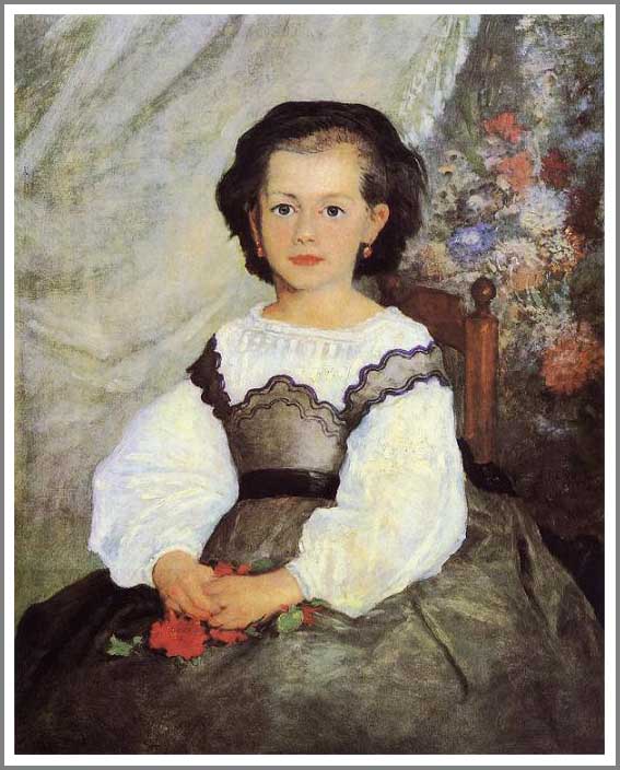 手描き 油絵 模写 複製画 ルノアール(ルノワール)「ロメーヌ・ラコー嬢」 F15(65.2×53.0cm)サイズ プレゼント ギフト 贈り物 名画 オーダーメ...