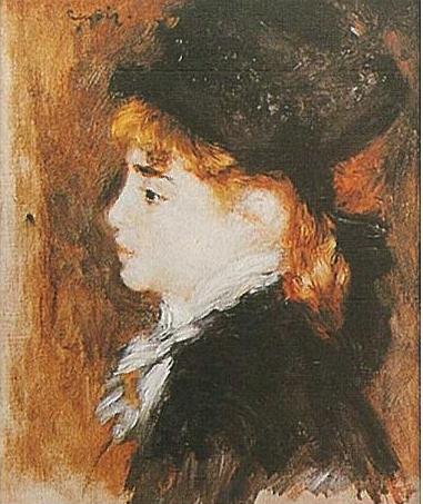 手描き 油絵 複製画 模写 ルノアール(ルノワール)「モデルの肖像」 F20(72.7×60.6cm)サイズ 額付き 送料無料