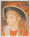 手描き 油絵 模写 複製画 ルノアール(ルノワール)「青い帽子の少女」 F15(65.2×53.0cm)サイズ プレゼント ギフト 贈り物 名画 オーダーメイド...
