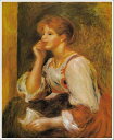 手描き 油絵 複製画 ルノアール（ルノワール）「手紙を持つ女」 F6(41.0×31.8cm)サイズ 額付き 送料無料