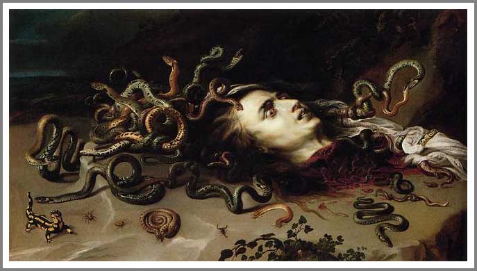 手描き 油絵 模写 複製画 ピーテル・パウル・ルーベンス「メデューサの頭部」 F15(65.2×53.0cm)サイズ プレゼント ギフト 贈り物 名画 オーダー...