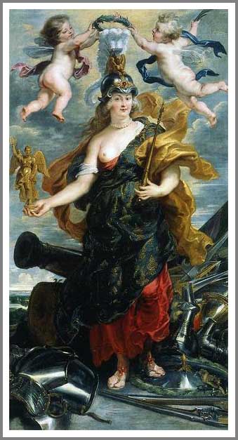 手描き 油絵 模写 複製画 ピーテル・パウル・ルーベンス「ミネルヴァに扮したマリー・ド・メディシス」 F15(65.2×53.0cm)サイズ プレゼント ギフト...