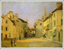 手描き 油絵 複製画 模写 アルフレッド・シスレー「アルジャントゥイユの広場」 F20(72.7×60.6cm)サイズ 額付き 送料無料