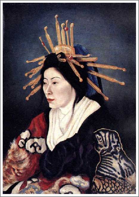 【送料無料】絵画:高橋由一「花魁」●サイズF20(72.7×60.6cm)●プレゼント・ギフト・風水にも人気な名画の絵画(油絵複製画)オーダーメイド制作◆無料で...