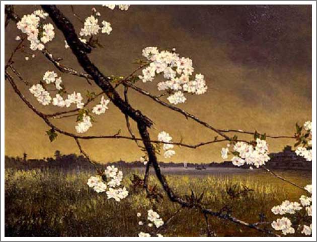 手描き 油絵 模写 複製画 高橋由一「墨水桜花輝耀の景」 F15(65.2×53.0cm)サイズ プレゼント ギフト 贈り物 名画 オーダーメイド 額付き