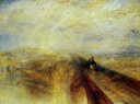 手描き 油絵 複製画 ウィリアム・ターナー「雨、蒸気、速度　グレート・ウェスタン鉄道」 F6(41.0×31.8cm)サイズ 額付き 送料無料