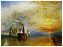 手描き 油絵 複製画 模写 ウィリアム・ターナー「解体されるために最後の停泊地に曳かれてゆく戦艦テメレール号」 F20(72.7×60.6cm)サイズ 額付き 送料無料