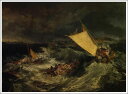 手描き 油絵 複製画ウィリアム・ターナー「難破船」 額付き 送料無料