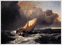 手描き 油絵 模写 複製画 ウィリアム・ターナー「嵐の中のオランダ船」 F15(65.2×53.0cm)サイズ プレゼント ギフト 贈り物 名画 オーダーメイド 額付き