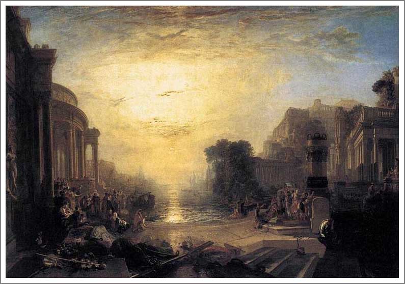 手描き 油絵 模写 複製画 ウィリアム・ターナー「カルタゴ帝国の衰退」 F15(65.2×53.0cm)サイズ プレゼント ギフト 贈り物 名画 オーダーメイド...