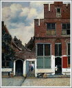 手描き 油絵 模写 複製画 ヨハネス・フェルメール「デルフトの小道(小路)」 F15(65.2×53.0cm)サイズ プレゼント ギフト 贈り物 名画 オーダーメイド 額付き