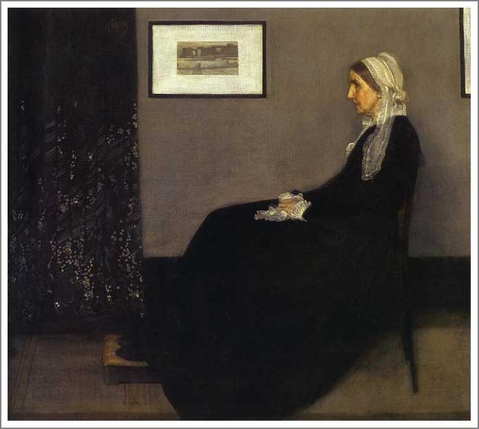 手描き 油絵 模写 複製画 マクニール・ホイッスラー「灰色と黒のアレンジメント 第1番 画家の母の肖像」 F15(65.2×53.0cm)サイズ プレゼント ギ...