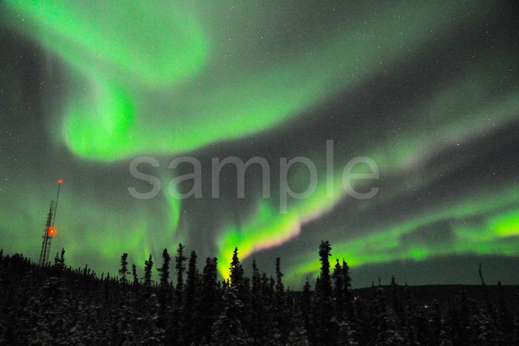 風景写真ポスター アラスカ オーロラ 空から降り注ぐ奇跡 神秘の光に包まれる瞬間 pst-406