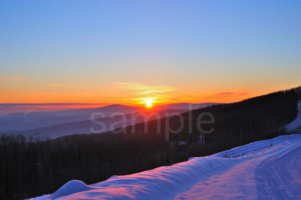 アラスカ フェアバンクスの夕日 4切W 風景写真 4W-428