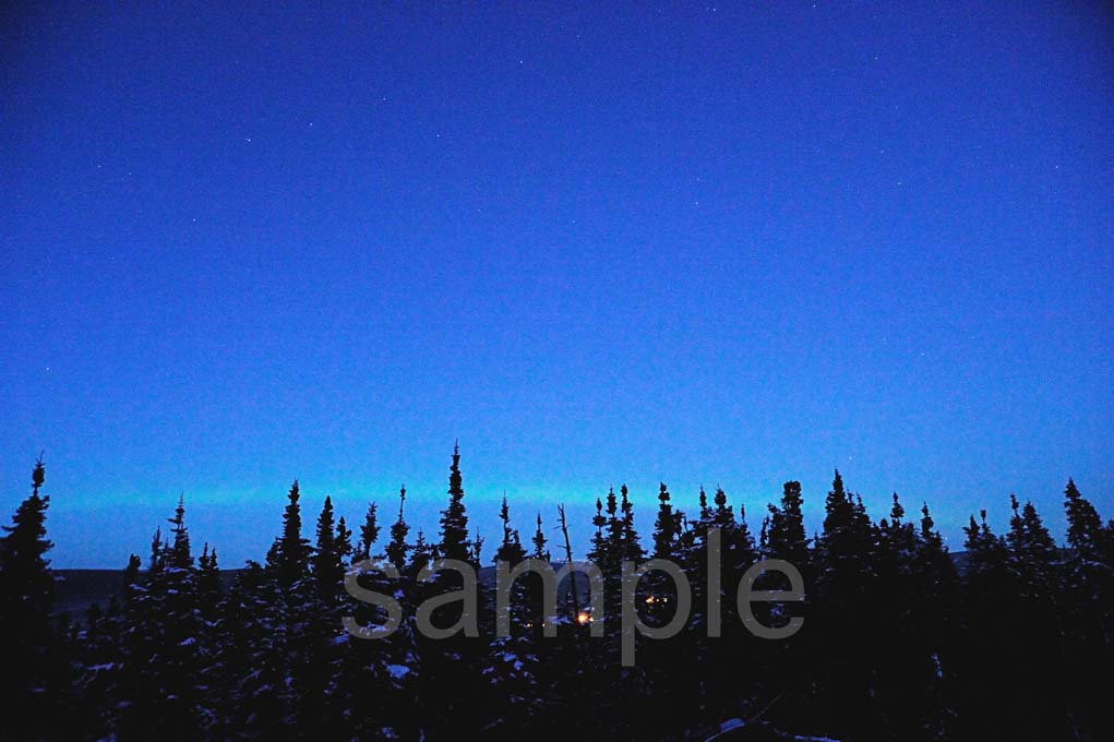 夕暮れのオーロラ アラスカ フェアバンクス 4切W 風景写真 4W-429