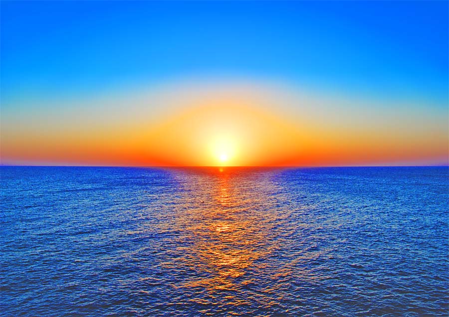 風景写真ポスター 沖縄 北大東島の海 夕日 南の島 南の海 海 夕日 波 白い雲 ビーチ osp-k18