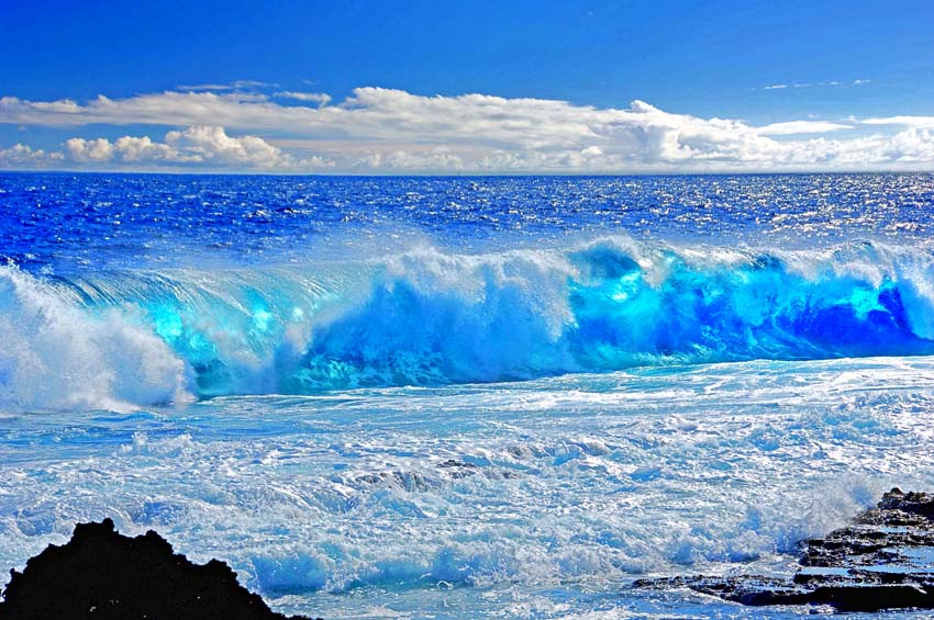 風景写真ポスター 沖縄 北大東島の海 青い空と青い海 南の島 沖縄 南の海 砂浜 海 夕日 朝日 波 白い雲 ビーチ osp-k33