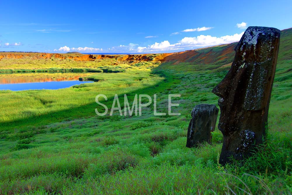 風景写真ポスター 世界遺産 イースタ—島 ラノ・ララク のモアイ 05 プレゼント ギフト お祝い 結婚 新築 誕生日 年祝い 記念日 psmoai...