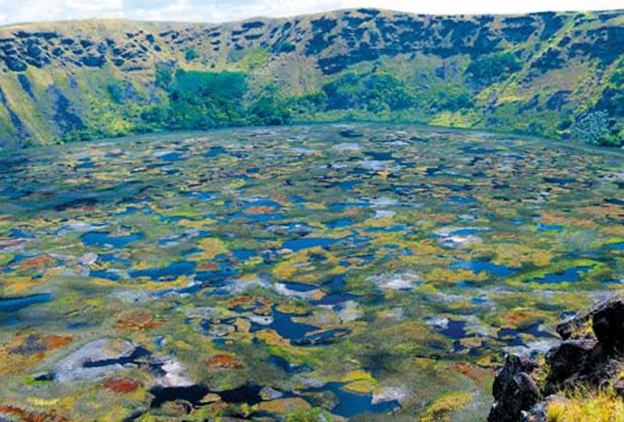 ポストカード 世界遺産 イースター島 ラノ・カウ 火山湖 ギフト お祝い プレゼント お手紙 旅の思い出 ypst-43