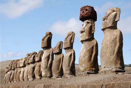 ポストカード 世界遺産 イースター島 アフ・トンガリキ 15体のモアイ 風景 写真 ギフト お祝い プレゼント お手紙 旅の思い出 礼状 挨拶状 時候の挨拶 グ...