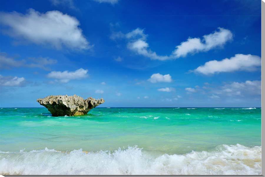 風景写真パネル 沖縄 波照間ブルーの海 ニシ浜 ディスプレイ インテリア 壁飾り 壁掛け 額要らず 模様替え 雰囲気作り リフォーム 新築 風水 htr-026-b2