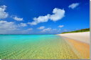風景写真パネル 沖縄 波照間島 ニシ浜の白い雲とコバルトブルーの美しい海 ディスプレイ アートパネル インテリア ウォールアート 風水 リビング ダイニング オフィス 玄関 SALE-040-M30 その1