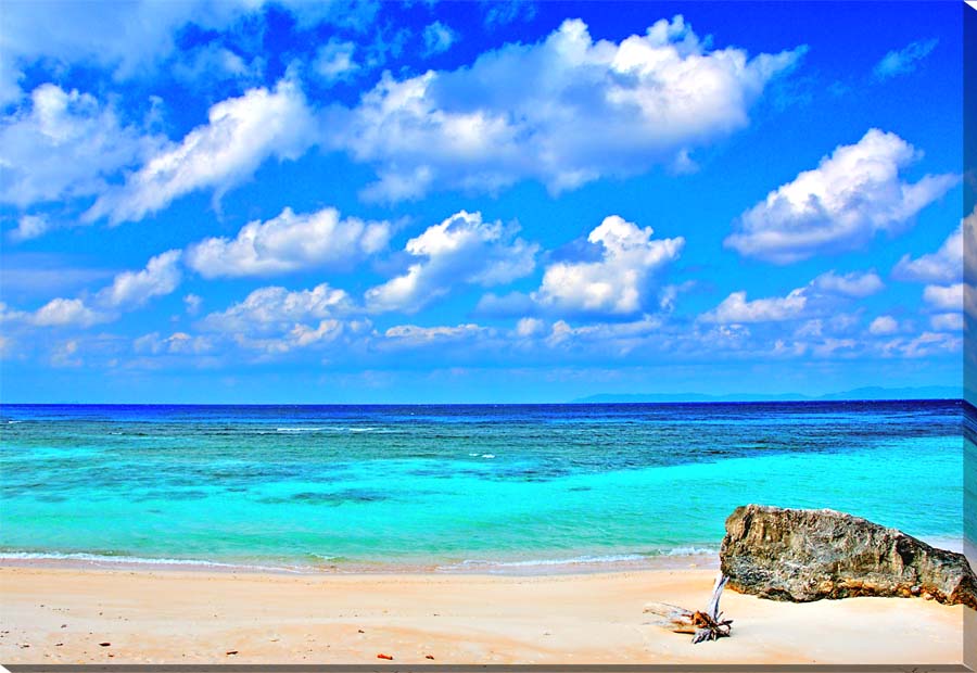 風景写真パネル 沖縄 波照間島の海 3 ニシ浜 エメラルドグリーンの海 側面画像あり アートパネル グラフィックアート ウォールデコ 最南端 南十字星 大自然 砂浜 ビーチ 海 波 空 ブルー 癒やし おしゃれ HT-006-M20skm
