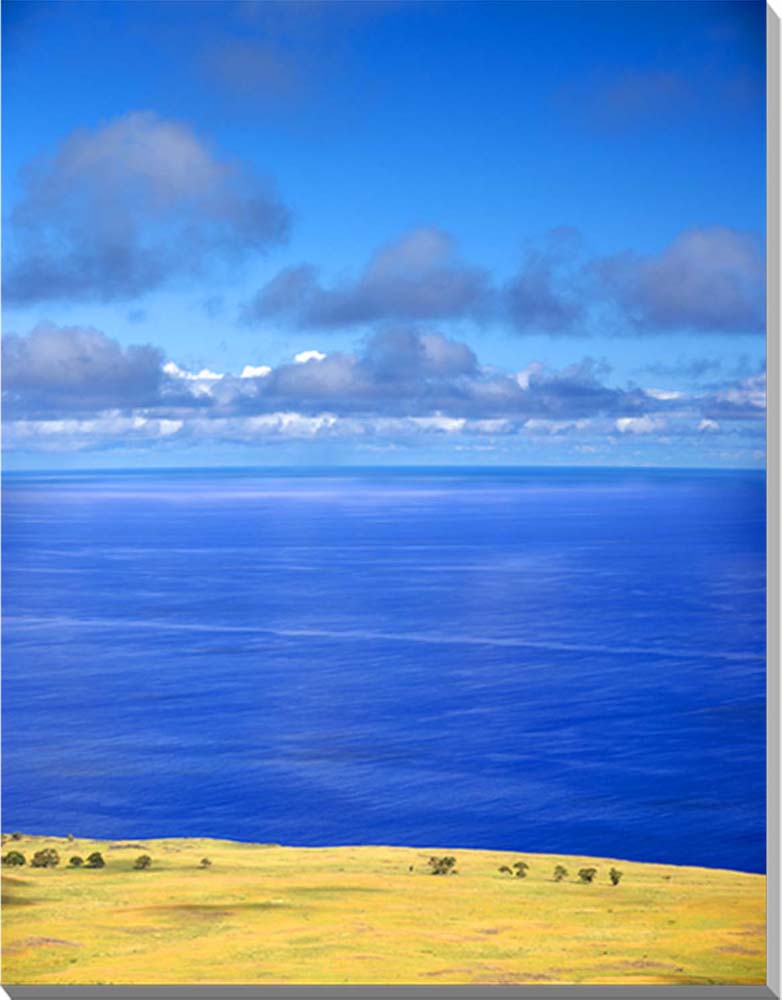 風景写真パネル 世界遺産 イースター島 草原と青い海 インテリア ウォールデコ グラフィック パネル 写真 模様替え 雰囲気作り 旅の思い出 風水 オフィス リビング ダイニング 玄関 プレゼント お祝い 結婚 新居 出産 誕生日 入学 卒業 成人式 就職 記念日 MOAI-009-F50