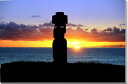 世界遺産イースター島 夕日と目のあるモアイ 写真パネル 53×33.3cm　MOAI-33-M10 ギフト 贈り物 壁飾り 壁掛け インテリア アート タペストリー 風景ポスター 新築祝い 出産祝い 結婚祝い プレゼント【楽ギフ_包装】