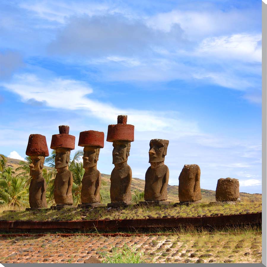 風景写真パネル 世界遺産 イースター島 アフ・ナウナウ モアイ アートパネル インテリア パネル 写真 ウォールデコ グラフィック ディスプレイ プレゼント ギ...