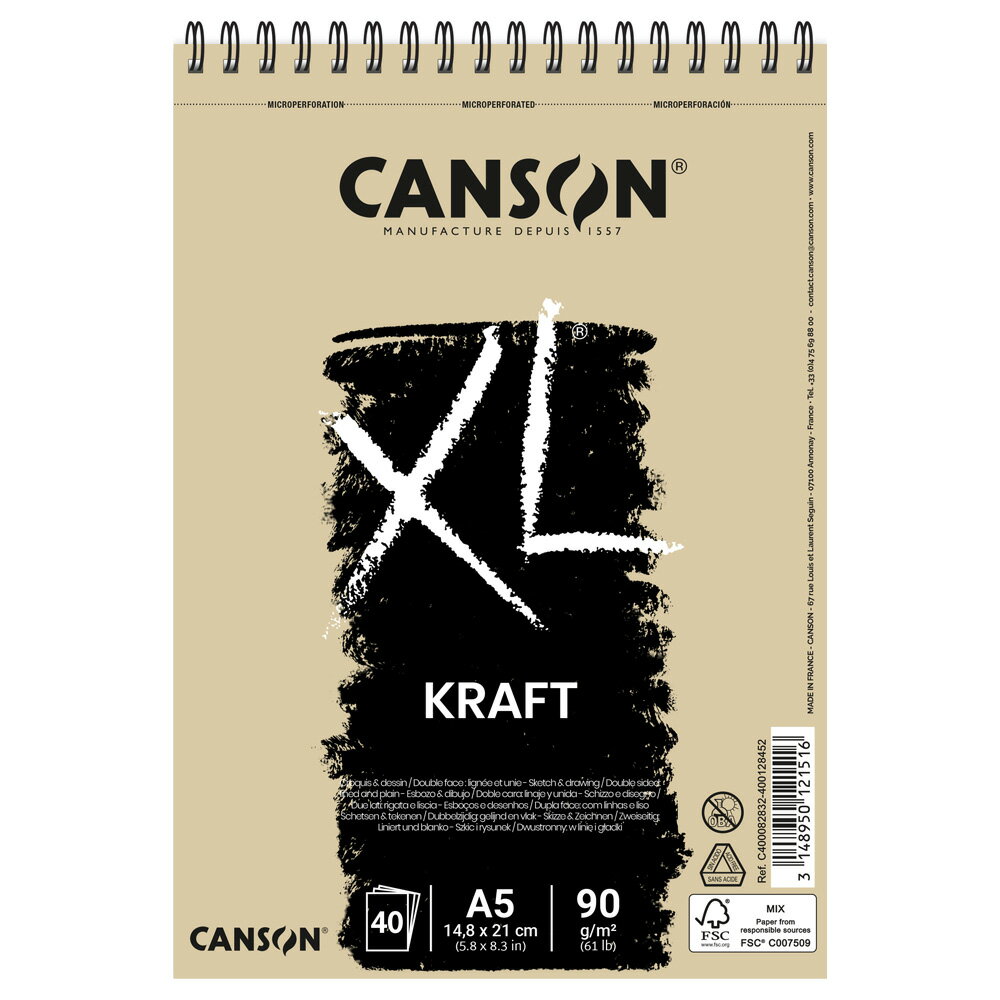 【公式】 スケッチブック XL クラフト A5 082-832 40枚 キャンソン [宅配便のみ]